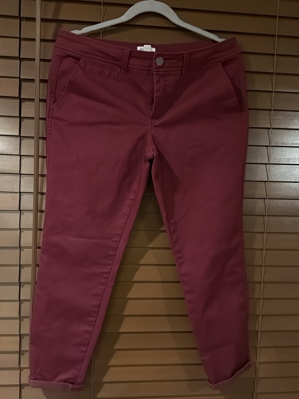 Market & Spruce Women's Skinny Pants in Burgundy